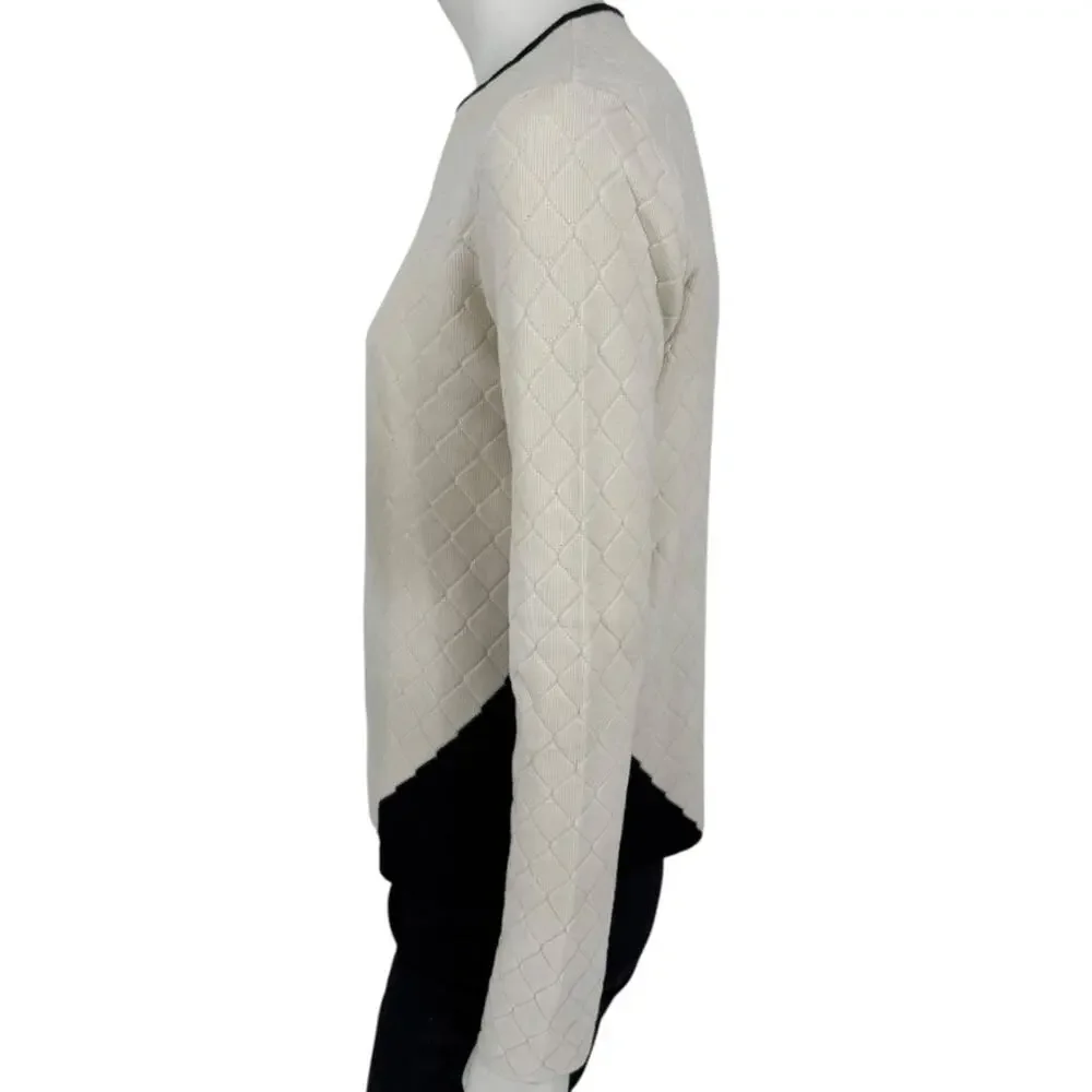 Chanel Ivory Quilted CC Logo Sweater – Size 42 (FR)